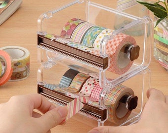 Washi Tape Dispenser Storage Case / Masking Tape Organizer / Tape Holder / Tape Cutter