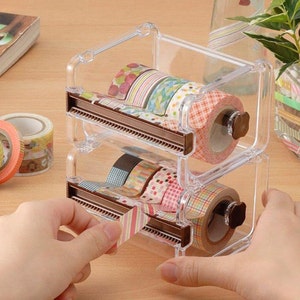 Washi Tape Dispenser Storage Case / Masking Tape Organizer / Tape Holder / Tape Cutter