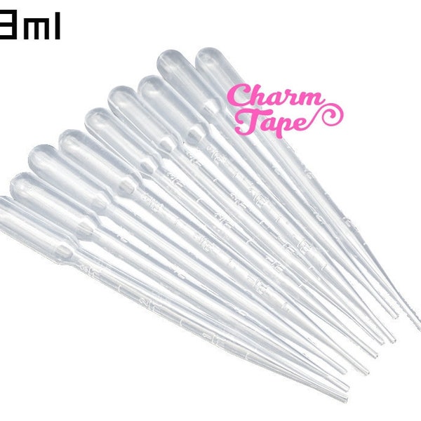 10/50/100 PCS 3ml Pipettes Disposable Liquid Dropper w Suction Bulb Plastic Epoxy Resin dropper Craft Tool Essential Oil Measurement