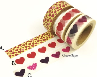 Hearts Washi Tape 15mm x 10 meters