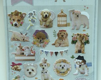 Maltese & Poodle Dog Deco Vinyl sticker by Sonia 1 Sheet SS334