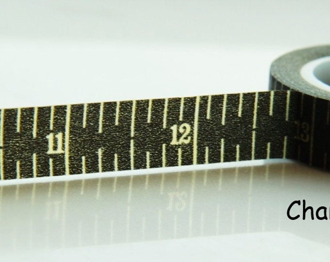 Black Measuring Tape Washi Masking Tape Roll Adhesive Stickers Etsy