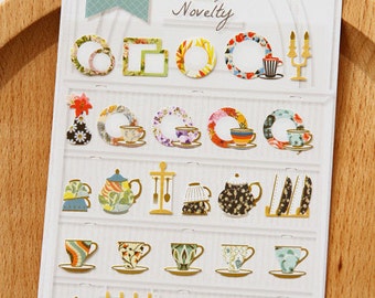 Novelty Tea Cup Stickers // Erin Condren Planner Stickers DIY essentials by Sonia SS245