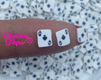 Playing Card Slice fake sprinkle Confetti polymer clay Fimo Topping Tiny Decoden Faux Miniature 5mm SP397