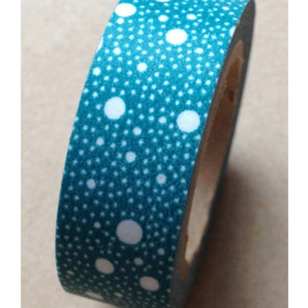 Blaugrün Washi-Tape mit transluzenten Blasen volle Roll WT327 11yards