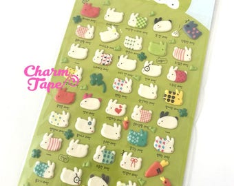 Bunny Rabbit Puffy Sticker 1 Sheet by Funny Korea SS510