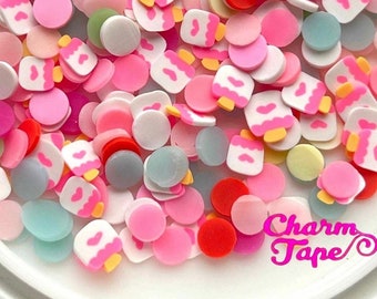 Popsicle Land sprinkles Mix, Confetti polymer clay slices Fimo Topping Tiny Decoden Faux Miniature SP424