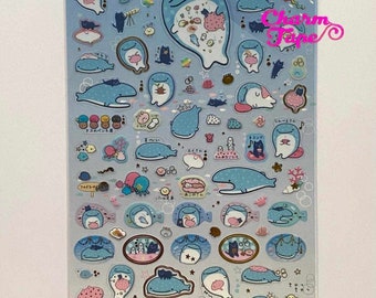 San-x Jinbesan sticker sheet whale shark ss1051