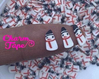 Festive Snowman Slice fake sprinkle Confetti polymer clay Fimo Topping Tiny Decoden Faux Miniature SP396