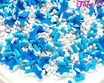 Happy Shark sprinkles Mix, Confetti polymer ladybug clay slices Fimo Topping Tiny Decoden Faux Miniature SP413