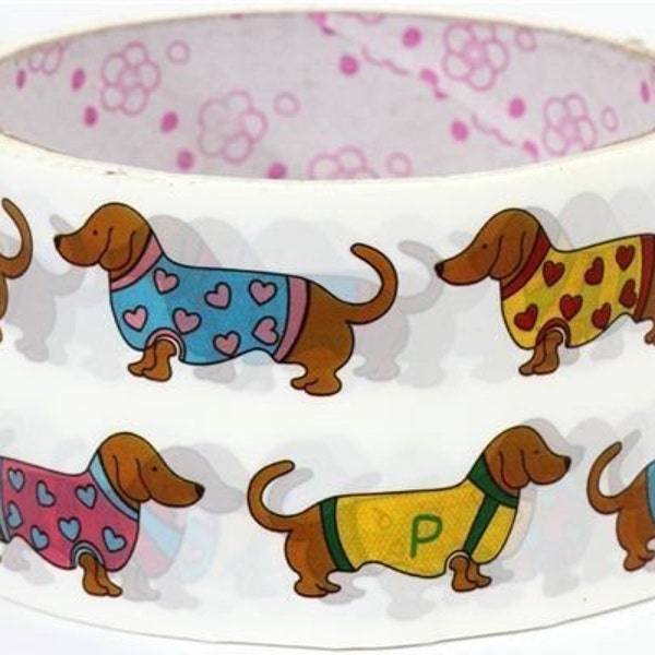 Deco adhesive Tape Stickers Dachshund dogs DTB13
