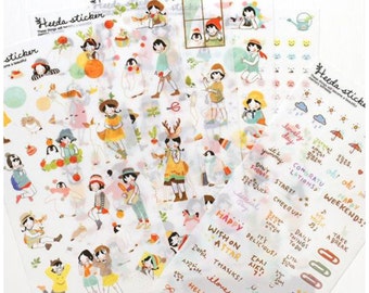 Korea Heeda adhesive Stickers - 6 sheets set SS515