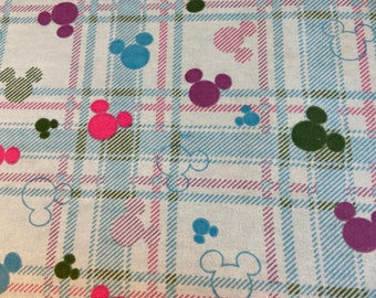 Mouse plaid fabric- half a meter flannel