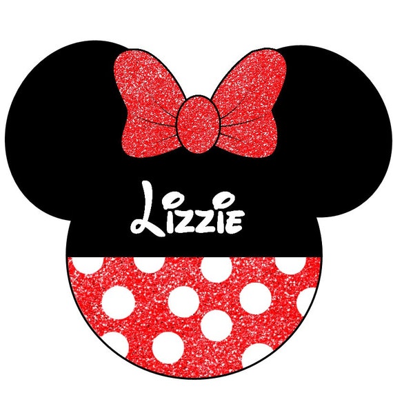 Iron on Decal, Iron on design Minnie Mouse Glitter, glitter look, everywh.....