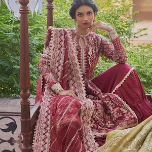 Sharara Kameez and Dupatta Pakistani Wedding Dress