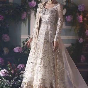 Custom Stitch Pakistan Indian Women Maxi, Maria B Designer, Hand Made Lehenga, Fully Embroidered, Wedding Wear, Ready Made, Formal Event.