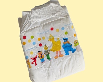 ABDL Vintage inspirierte Cartoon durchsichtige Windel-Bänder