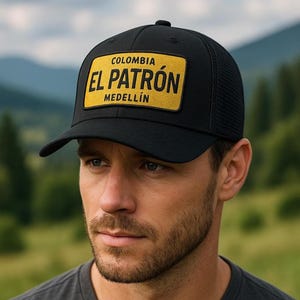 Snapback Trucker Hat El Patron – op Colombiaanse kartel geïnspireerde pet, vaderhoed voor heren en dames, streetwear in Narcos-stijl, cadeau voor hem, outdoormode