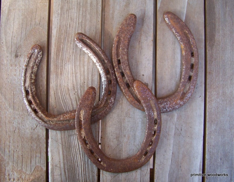 Lucky Rusty Horseshoes Trio Three 3 Rusty Horse Shoes Etsy