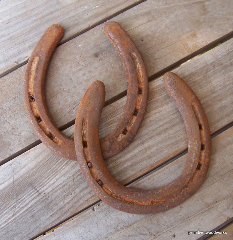 Lucky Horseshoes Rusty Pair Two 2 Rusty Horse Shoes Rustic Etsy