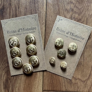 Vintage Gold Metal Anchor Pattern Buttons Nautical Pattern Antique Antique Buttons