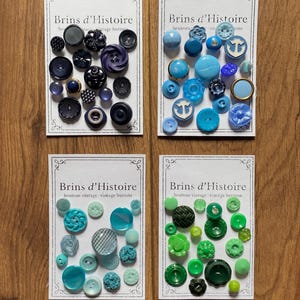 Vintage buttons Retro and colorful in lot for sewing old buttons collection
