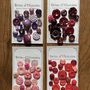Vintage buttons Retro and colorful in lot for sewing old buttons collection