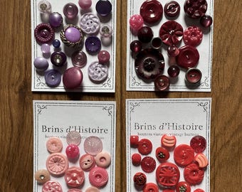 Lot De 6 Boutons Haute Couture Bois Vintage 25 Mm – Plat 4 Trous – France