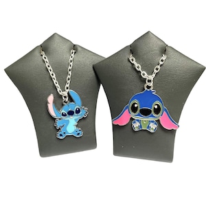Cartoon Lilo & Stitch Inspired Stitch Necklace - Enamel Pendant Charm Silver Plated Chain