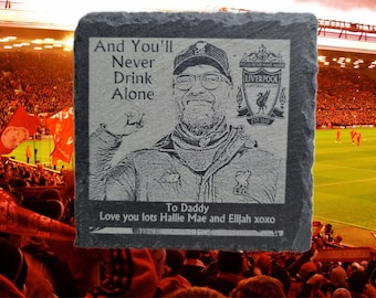 Liverpool FC, Liverpool FC personnalisé, Slate Coaster, Fête des Pères, Coaster personnalisable, Cadeau parfait pour les fans et les supporters, Liverpool présent