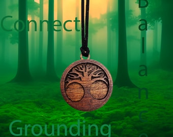 Naszyjnik z wisiorkiem Drzewo Życia z drewna duchowego Wiccan