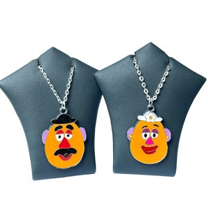 Toy Story inspired Mr and Mrs Potato Head Necklace - Pendant Charm On A Silver Plated Chain