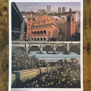 Richmond VA Collage | RVA | Richmond Art | Richmond Gift | RVA Coffee Stain