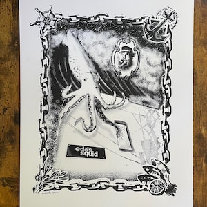 The Tale of Edo’s Squid | Print | Richmond, VA | RVA | Local Richmond Art | RVA Coffee Stain
