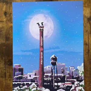 The Big Guy Gets Stuck on Christmas in Richmond, Virginia | Print | Richmond VA  | RVA | Richmond Gift | RVA Coffee Stain