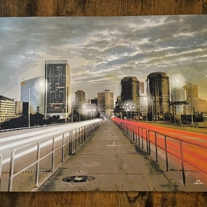 Richmond VA Skyline At Dawn | Richmond Art | RVA | Richmond Gift | RVA Coffee Stain