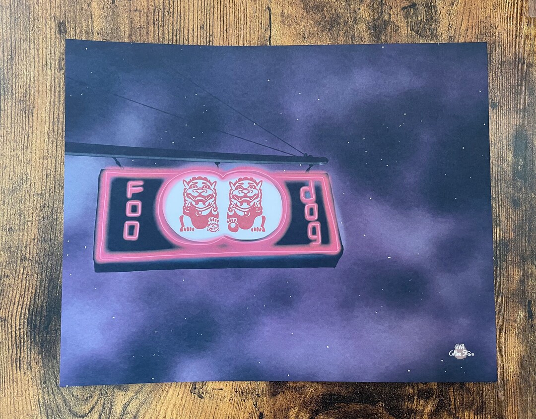 Foo Dog in Richmond VA 8x10 Print RVA RVA Coffee Stain Etsy