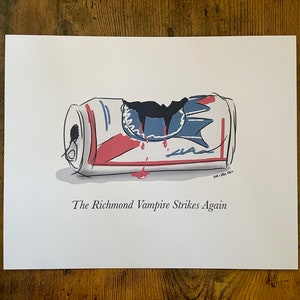 The Richmond Vampire Strikes Again | RVA | Halloween | 8x10 Print | Richmond Decor | RVA Coffee Stain