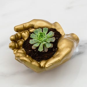 Cement hand planter & trinket dish - Succulent Planter, Jewelry Tray, Candle or Soap Holder