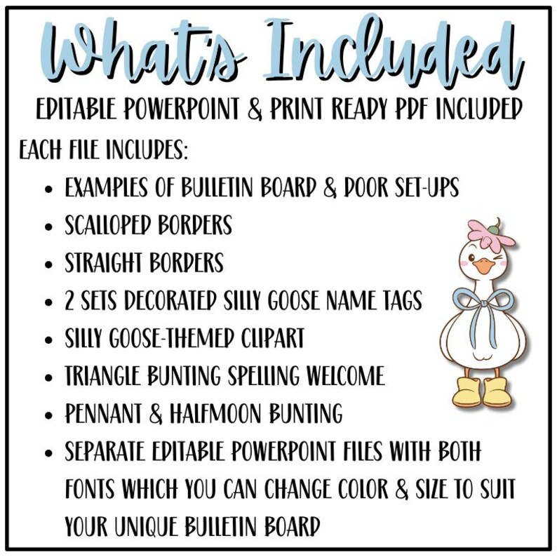 Silly Goose Classroom Bulletin Board Bundle – Editable Alphabet ...