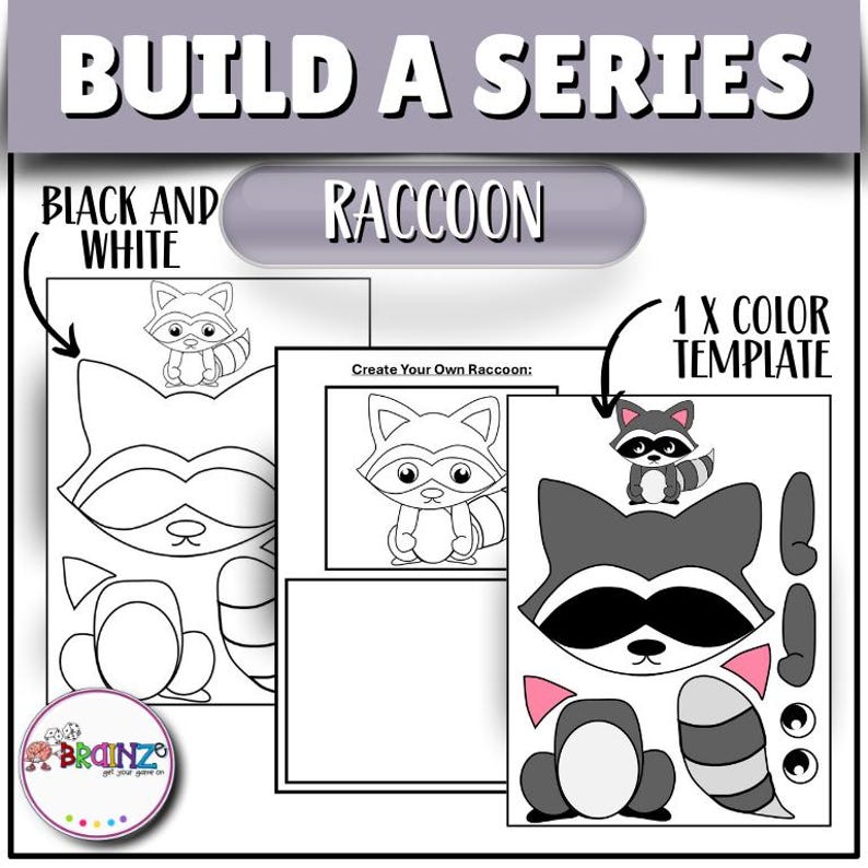 Letter R Craft Raccoon Build a Raccoon Craft | Raccoon Printable Activity | Woodland Animal ...