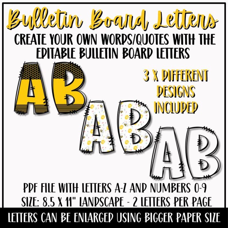 Bee Classroom Decor Bulletin Board Kit | Editable Welcome Door Display ...