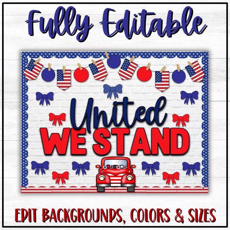 4th of July Classroom Decor Printable | Patriotic Bulletin Board Kit ...