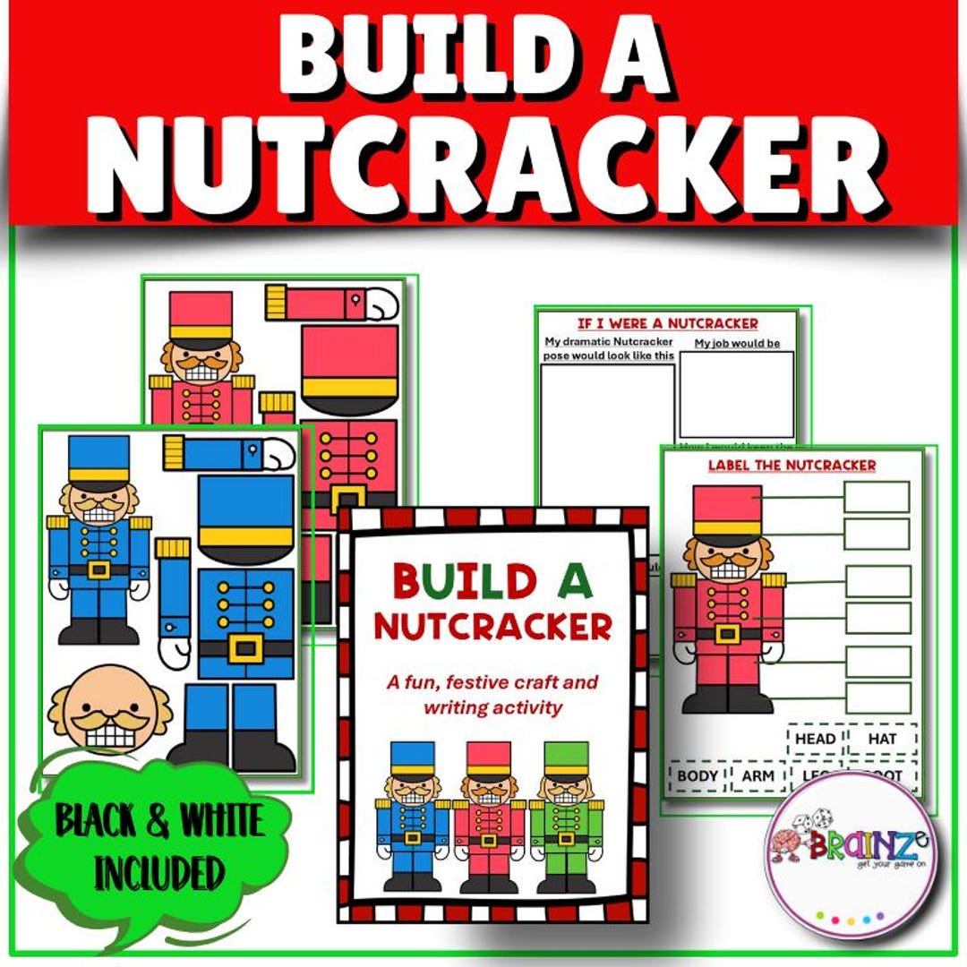 Build a Nutcracker | Christmas Cut & Paste and Writing Activity ...