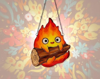 C.al.ci.fe.r Ho.wl/'s Mo/vi.ng C.as.tl.e Suncatcher Anime G.hi.b.li Faux Resin Window Hanging Christmas Ornament Gift