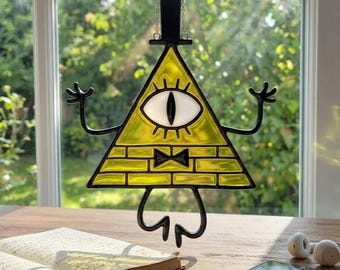 Acchiappasole in resina di Bill Cipher, Gravity Falls, da appendere alla finestra/Arte in finta resina/Regalo Mystery Shack, decorazione per la casa geek