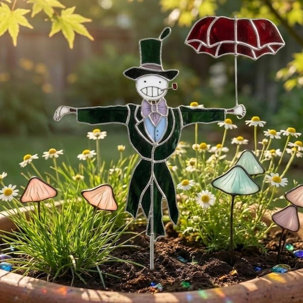 H.o.wl's Moving Castle Plant Stake, Turnip Head G.hi.b.li Anime Garden Decor, Outdoor Art, Kawaii Garden Lover Gift