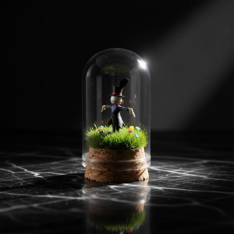Spirited Away Miniature Glass Figure| No Face And Chihiro Glass Dome | Ghibli Inspired Gift Anime Gift Decor image 9