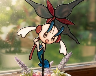 Floette Plant Stake Resin Plant Stake| PKM Garden Decor | Planter Accessory Gaming Gift| Cute Anime Fan Art