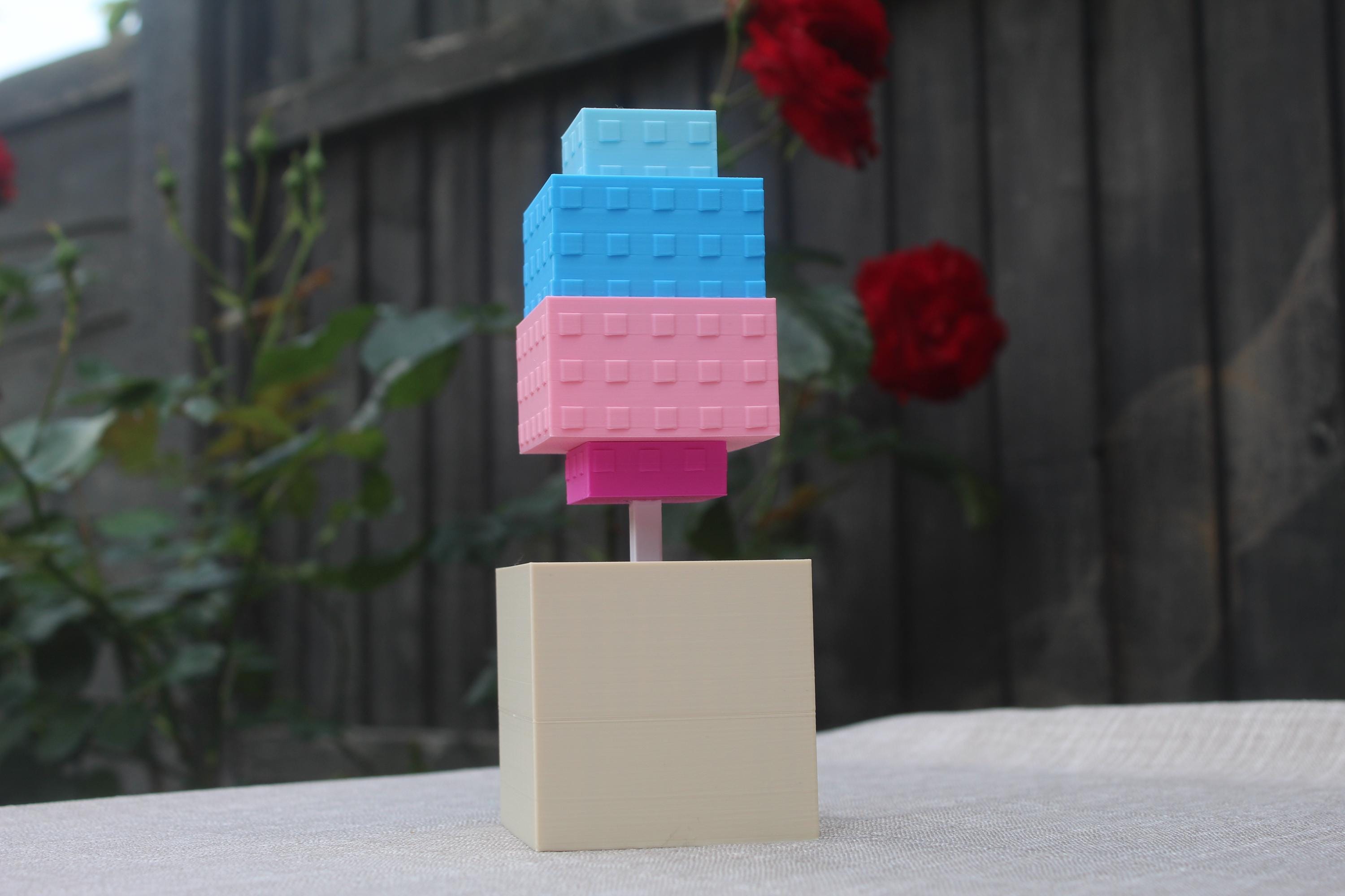 Candy Blossom Plant Figure – 3D Printed Roblox Grow a Garden Decor – Fake Plant Desk Ornament for Cozy Gamer Room